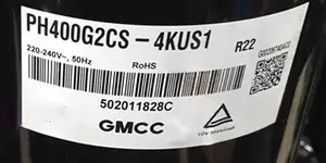 Gmcc Compressor 24000BTU PH400X3CS-4KU1 PH400X3CS-3MUU PH400X3CS-3MTU 2hp Refrigerator Compressor Toshiba Rotor Compressor