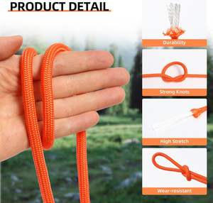 Cuerda de Nailon Naranja, Cuerda de Polipropileno para Camping, Senderismo, Tendedero, Atar Banderas, Columpios Marinos, Uso en Interiores y Exteriores - Product Image 3