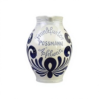 Mug à Apfelwein en Porcelaine Classique Allemande Vintage à Motif Bleu - Possmann Frankfurt - Tasse à Vin de Pomme - Passe au Lave-Vaisselle - Écologique