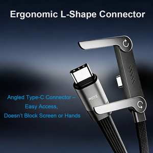<span class=keywords><strong>Cable</strong></span> de Datos de Carga Ultra Rápida Trenzado Tipo-C con Diseño en Forma de T 2 en 1 con Soporte Ajustable para Teléfono - Product Image 4