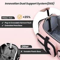 Costume rose personnalisé chariot à roulettes chaussure de danse de ballet sac polochon avec porte-vêtements sac à tige