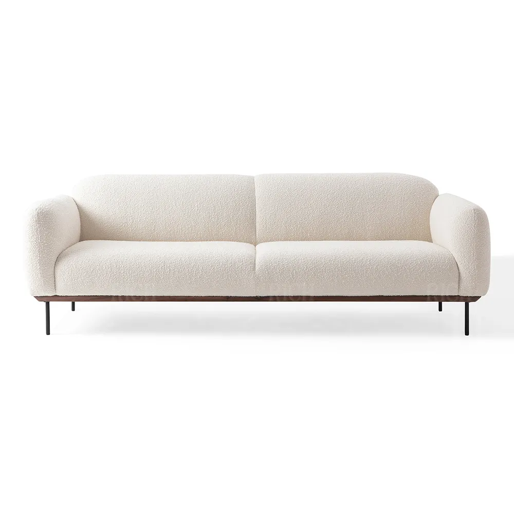 sheepskin wool couch shearling modern Italian lamb skin sofa 3 seater boucle fabric sofa living room soft white teddy sofa