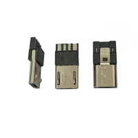 Connecteurs mâles de charge USB Type A, prise de charge Micro-USB blanche 4 broches nickelée, certifiée RoHS, pour soudage