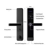 Smartek résistance au feu serrure numérique E908F TTLOCK code d'empreintes digitales sans clé carte RFID avec sonnette pour la maison Airbnb 6068 7068