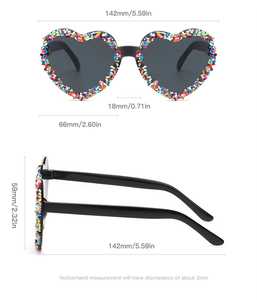 2025 New Sunglasses Women Jelly Colors Frameless Cute Heart-shaped One-piece Sunglasses <b>Hand</b>-<b>drilled</b> Love Diamond Sunglasses - Product Image 5