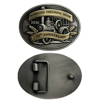 Boucle de ceinture vintage personnalisée pour hommes, en alliage de zinc, avec gravure 3D ovale, souvenir d'anniversaire, emballage personnalisé, fabrication OEM