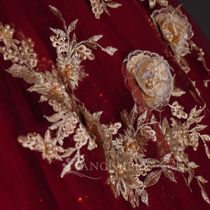 Vestidos <span class=keywords><strong>de</strong></span> Quinceañera Rojos y Dorados Wc043 con Apliques <span class=keywords><strong>de</strong></span> Encaje, Estilo Charro Mexicano, Dulce Quince, Jancember - Product Image 5