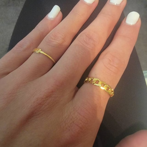 Bestseller Gold Panzerketten-Ringe Edelstahl 18K Vergoldet Zarte Anlaufbeständige Kubanische Kette Stapelringe Schmuck für Geschenke - Product Image 4