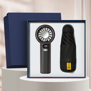 Corporate Custom Handmade UV Printed Capsule Umbrella and Fan Set with Personalized Logo Electronic Business <b>Gift</b> Package - Product Image 3