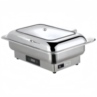 Ensemble de chauffe-plats électriques de luxe en acier inoxydable 201 pour buffet, idéal pour restaurants, hôtels et traiteurs