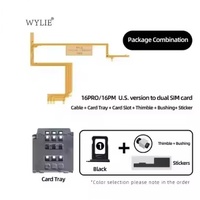 Adaptateur Wylie Esim DUAL SIM pour iPhone 16 16 PLUS 16 Pro 16 PRO Max USA Version Carte SIM Simple Double Lecteur Flex Slot AVEC Plateau