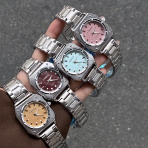 X-GEQCK H001 Nuevo <span class=keywords><strong>Reloj</strong></span> <span class=keywords><strong>de</strong></span> <span class=keywords><strong>Mujer</strong></span> <span class=keywords><strong>de</strong></span> Cuarzo Multicolor con Esfera Cuadrada, Moderno, Impermeable, <span class=keywords><strong>de</strong></span> Acero Inoxidable, Montres Pour Femmes - Product Image 1