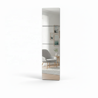 DIY Modern Acrylic Mirror Tiles Set 4pcs 20x20cm Square Wall Mirror Stickers Unbreakable Frameless Panels Eco-Friendly Home