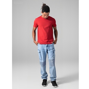 Nueva camiseta de alta calidad de Vietnam para hombre, ajuste Regular 100% algodón, manga corta, camisetas lisas de algodón elástico de 2 vías para hombre - Product Image 1