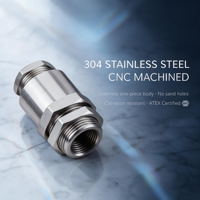 Presse-étoupe antidéflagrant en acier inoxydable 304, 7-13 mm, non blindé, connecteur de tuyau scellé IP65 pour zone dangereuse