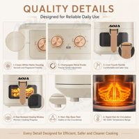 Friteuse à air numérique 4L 1000W avec fenêtre visible et commande tactile intelligente, appareil de cuisine en stock