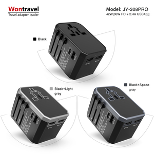 Quốc tế 4 Port USB 42 W PD du lịch adapter sạc điện thoại di động tường sạc nhiều usb <span class=keywords><strong>adaptor</strong></span> MỸ AUS EU ANH cắm - Product Image 6