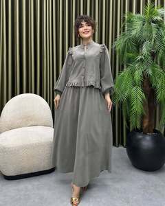 Ensemble <span class=keywords><strong>Femme</strong></span> ACEzung Col Montant Manches Longues Chemise Jupe Longue Élégant Bureau Été Tailleur <span class=keywords><strong>Femme</strong></span> 2 Pièces - Product Image 6