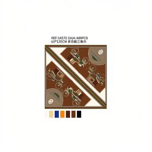 Fulari Sciarpa triangolare multifunzionale 60x135 cm in poliestere stampato per uomo e donna, accessorio di moda - Product Image 2