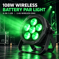 Projecteur PAR sans fil à piles 6*18W IP65 RGBAW+UV pour location de mariage, hôtel, salle de bal, production d'événements