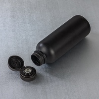 Bouteille en PEHD noir de 250 ml avec bouchon à clapet pour huile de poisson, conteneur alimentaire liquide de qualité alimentaire pour compléments alimentaires - Vente en gros