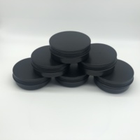 Vente chaude 60ml Noir Mat Rond Pots En Aluminium BRICOLAGE Baume à lèvres Cosmétiques Récipient D'emballage de Boîte De Bidon De 2oz