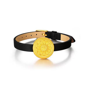 Bracciale Otto Tesori in Oro Puro 999 con Base in Acqua, Quadrante Rigido 3D, Passaporto Stradale, Bracciale per Coppie - Product Image 5