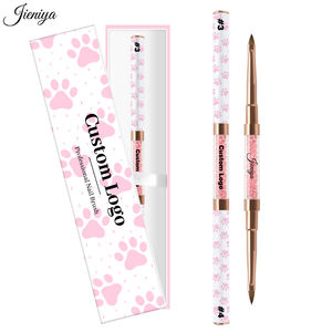 Pinceau <span class=keywords><strong>de</strong></span> sculpture 3D à double tête Kolinsky avec logo personnalisé, 7 modèles, manche en strass rose, plusieurs tailles, sable pur 100% - Product Image 2