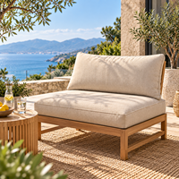 Coussin de patio beige tissé, résistant aux intempéries, avec mousse ferme et drainage de l'eau, doux, confortable, soutien optimal, coutures fines, respirant, confort durable