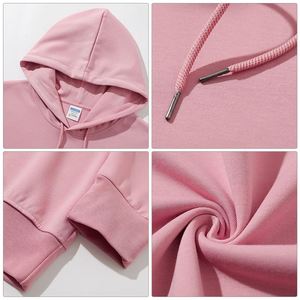 100 Cotton Plus Size <b>Mens</b> Hoodies Heavyweight Fleece Lined <b>Pullover</b> Custom Logo Embroidery Streetwear Wholesale - Product Image 3