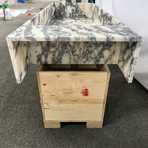 Diseños modernos Natural Calacatta Viola Mármol Fregadero <span class=keywords><strong>Piedra</strong></span> Lavabo <span class=keywords><strong>Antiguo</strong></span> Mármol Baño Vanidades - Product Image 5