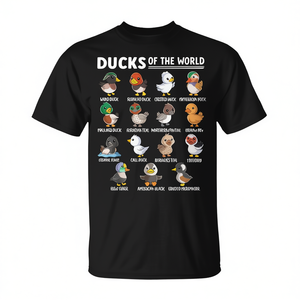 T-shirt Ducks Of The World, éducatif, mignon, avec motifs d'animaux, unisexe, taille adulte - Product Image 2