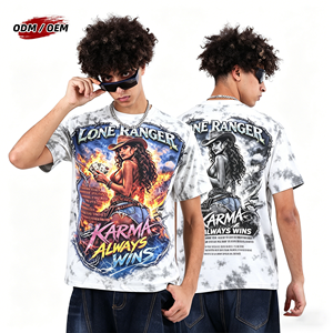 Camiseta Personalizada de Algodón, Estilo Urbano, Estampado Gráfico, Lavado Ácido, Calidad Premium, para Uso Diario Informal, para Hombre - Product Image 1