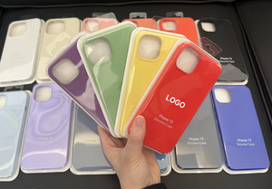 Cover Originale per <span class=keywords><strong>Cellulare</strong></span> in Microfibra Antiurto con LOGO in Silicone Liquido per Apple iPhone 14 13 12 Plus Pro Max - Product Image 3