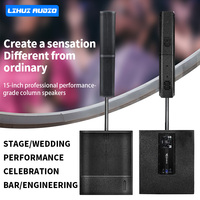 Lihui LS115K Enceinte active professionnelle pleine gamme 15 pouces avec subwoofer métallique 1000W pour théâtre, scène, moniteur, église, réunion