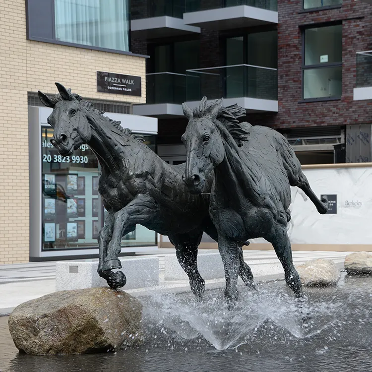 Estatua de escultura de Caballo de bronce y cobre, tamaño real, Cavallo Statua Di Bronzo Life