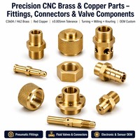 Pièces tournées en laiton de haute précision sur mesure, raccord fileté moleté, composant d'usinage CNC pour équipement pneumatique