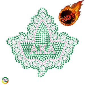 Design con Strass Rosa e Verdi per Trasferimento a Caldo, Motivo Afro Lady per Felpe e <span class=keywords><strong>Magliette</strong></span> - Product Image 6
