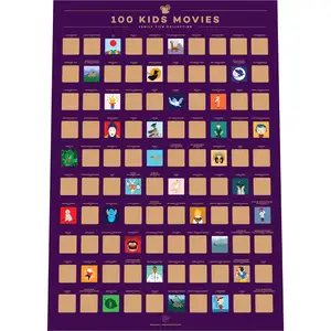 Custom Professional Factory 100 kid movies Scratch Off Poster