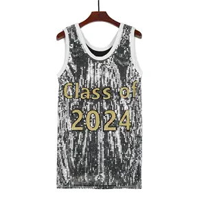 Womens Glitter Tops Sequin Top Bling Neck Silver Sequined Tank Letter Top Sleeveless Shirt