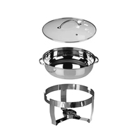 Marmite de buffet classique en acier inoxydable 201 de 4QT à prix abordable avec couvercle en verre pour cuisinière à gaz et à induction, sans revêtement