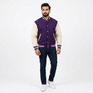 Wholesale FINER THREADS Custom Logo Stand Collar Front Position Breathable Sustainable 100% Cotton <b>Covered</b> <b>Button</b> Men's Jacket - Product Image 1
