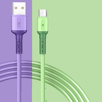 Kabel Data berperekat lembut cairan, kabel Data pengisian daya Cepat Usb A ke Tipe C asli 1M 1.5M 2M 2,4 A