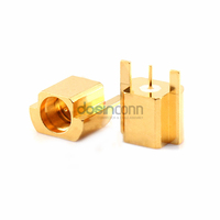 Adaptador de Conector Coaxial de 180 Grados Chapado en Oro y Cobre, Conector SMA a Enchufe SMP, Adaptador RF SMP SMA de 18g para Dispositivos Inalámbricos LAN