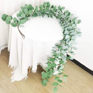 Guirlande d'olive artificielle rotin <span class=keywords><strong>plante</strong></span> verte tenture murale pour accessoires de photographie maison Table à manger décoration en soie en gros - Product Image 3