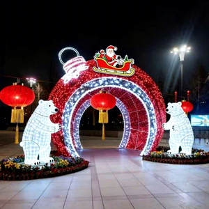 Arche lumineuse commerciale de Noël en forme de boule pour la décoration extérieure des rues et des places - Product Image 1