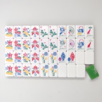 Ensemble de Mahjong Américain Esthétique Triple Couche Personnalisé Gravé Jade Marbré Dos Vert Bambou Tuiles Jeu de Société Cadeau de Vacances
