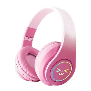Flash Light Cute Cat Ear Headphones Wireless with Mic LED Kids Girls Stereo Phone Music Bluetooth Headset Gamer Gift