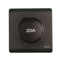 ABUK Interrupteurs et prises électriques muraux modernes 1/2/3/4 gangs 86 EU UK 220V 20A 40A à bouton rond avec néon tactile et 2 ports USB Type-C