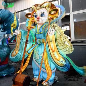 Lanterne géante GECAI pour l'extérieur, représentant les 12 signes du zodiaque chinois, cochon, avec structure en métal et éclairage LED en soie, 110/220V - Product Image 4